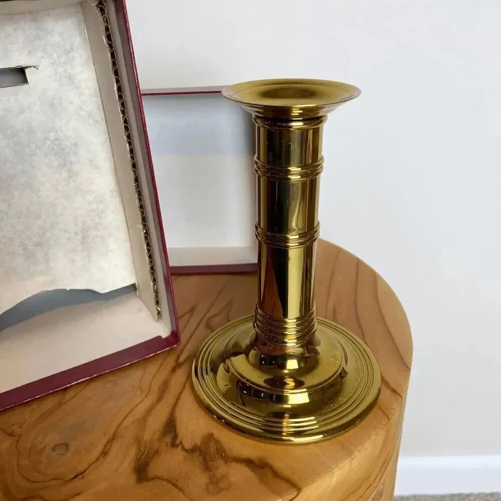 VTG Gorham Solid Brass Convertible Candlestick w/ Box Heirloom Decor